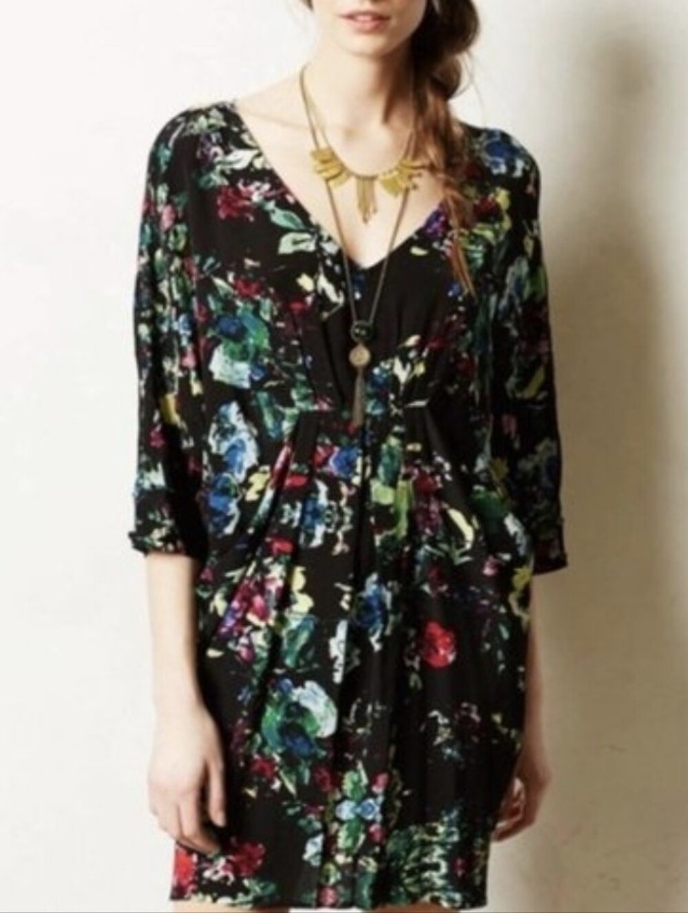 ANTHROPOLOGIE MAEVE Petal Palette Floral Cocoon Dress Size Medium